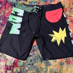 Volcom Rasta Reggae Board Shorts with Bold Graphics
